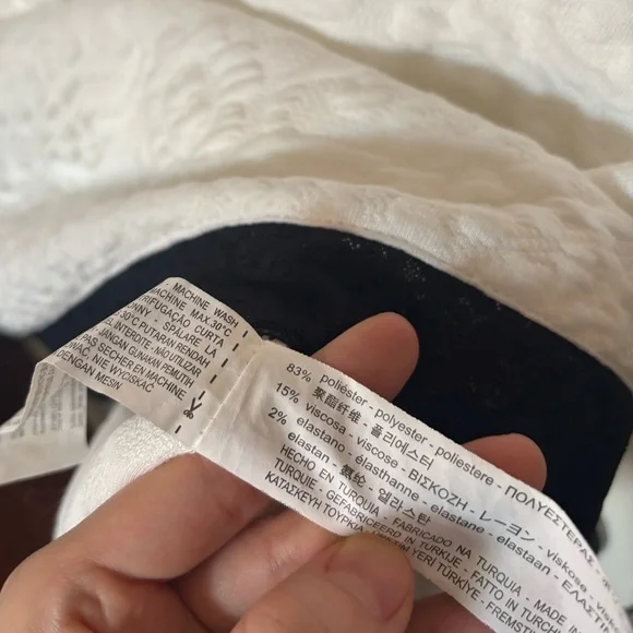 ZARA Textured White and Black Dress, Size Medium - Picture 7 of 10